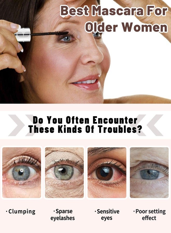 Lestpola Mascara for Older Women 60 Plus, Black Mascara Volume and Length for Mature Women with Thinning Lashes, Prime Máscara Waterproof Long Lasting Volumizing, Hypoallergenic Máscara for Sensitive Eyes-01 - Image 3