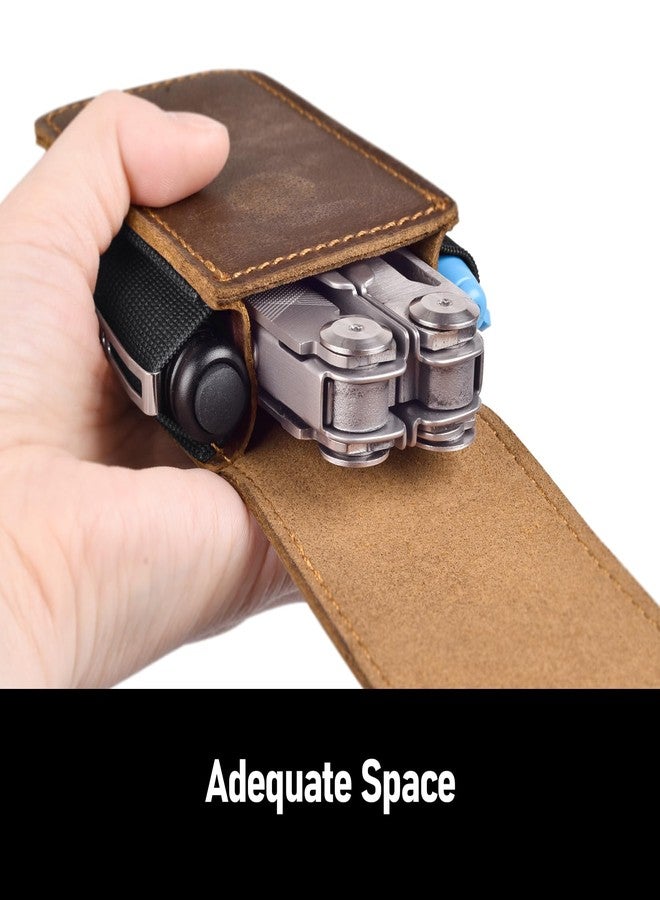 SOGCASE Genuine Leather Multitool Sheath Replacement for Leatherman - Premium EDC Belt Organizer Pouch with Magnetic Closure for Folding Tools, Darkbrown - Image 3