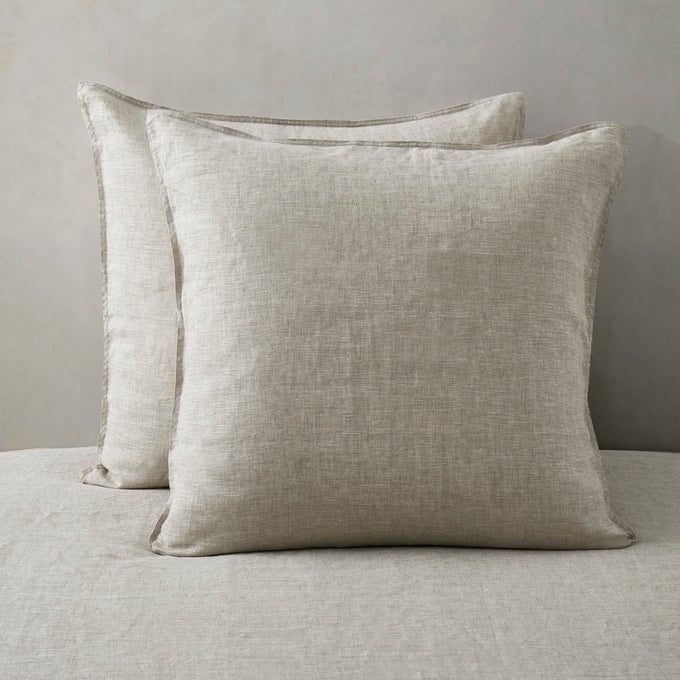 100 LINEN PILLOWCASES SET OF 2 EURO SIZE 26 X 26 PILLOW CASE LINEN PILLOW SHAM