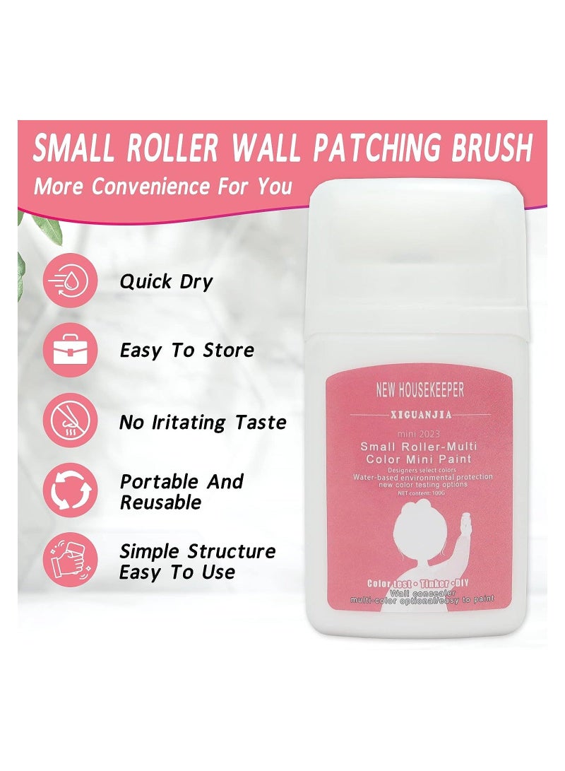 Small Roller Wall Patching Brush, DIY Renovation Wall Spackle Roller with Latex Paint White,  Mini Wall Repair Paste, Fill Quick, 100g  - Image 4