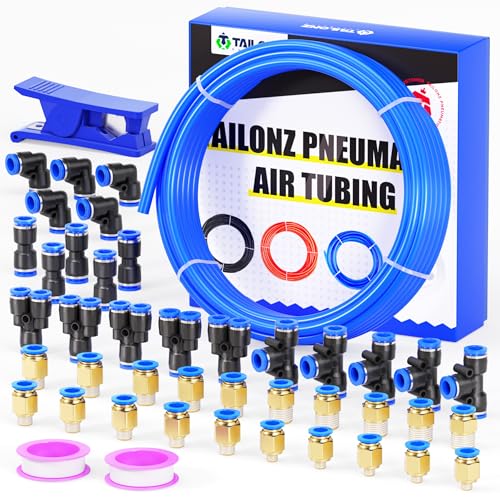 TAILONZ PNEUMATIC Blue 8mm or 5/16 OD 5mm ID Polyurethane PU Air Hose Pipe Tube Kit 32 Meter 100ft - Image 1