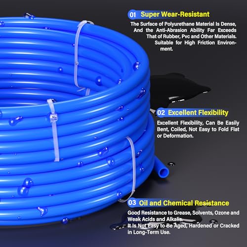 TAILONZ PNEUMATIC Blue 8mm or 5/16 OD 5mm ID Polyurethane PU Air Hose Pipe Tube Kit 32 Meter 100ft - Image 3