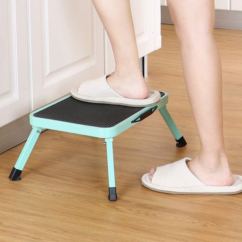 klarako One Step Folding Ladder, Heavy Duty Steel Portable Step Ladder NonSlip Rubber Mat Folding Legs 150 kg Max Capacity - Image 2