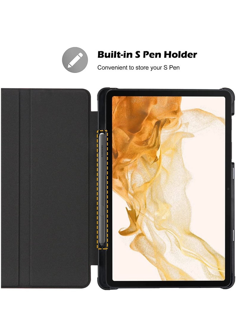 Procases Case For Galaxy Tab S7 Fe 5G 2021 S8 Plus 2022 S7 Plus 2020 12.4 Inch With S Pen Holder Smart Cover For 12.4 Inch Samsung Galaxy Tablet Sm X800 X806 T730 T736 T970 T975 T976 T978 Black - Image 3