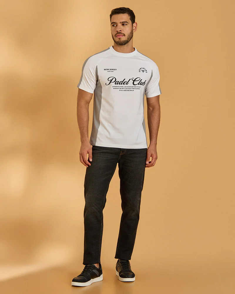 Redtag Men Ivory Printed T-Shirt