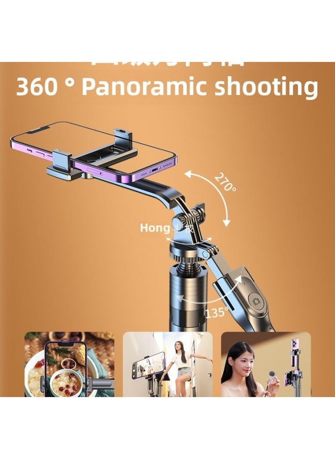General - 2024 Selfie Stick Tripod Mobile Phone Universal Selfie Artifact 360 Degree Rotating Multi-function Anti-shake Handheld-Color:1.7m 【double Beauty Lamp Model】 Comes With Universal Remote Control - Image 1