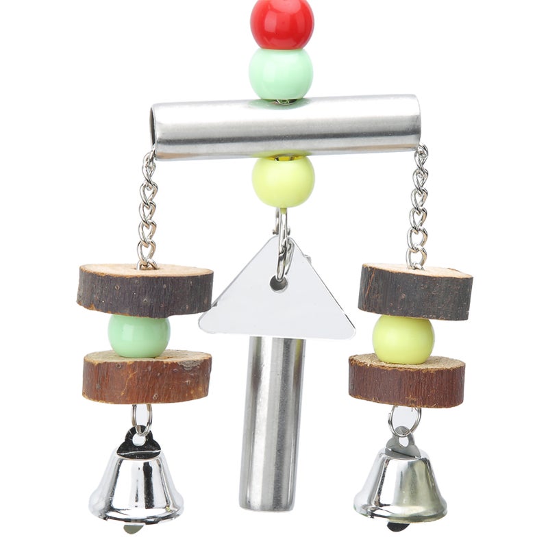 Pet Bird Squirrel Chewing Biting Hanging Standing Frame Stainless Steel Bell Cage Toys for Medium Large Parrots - Image 1