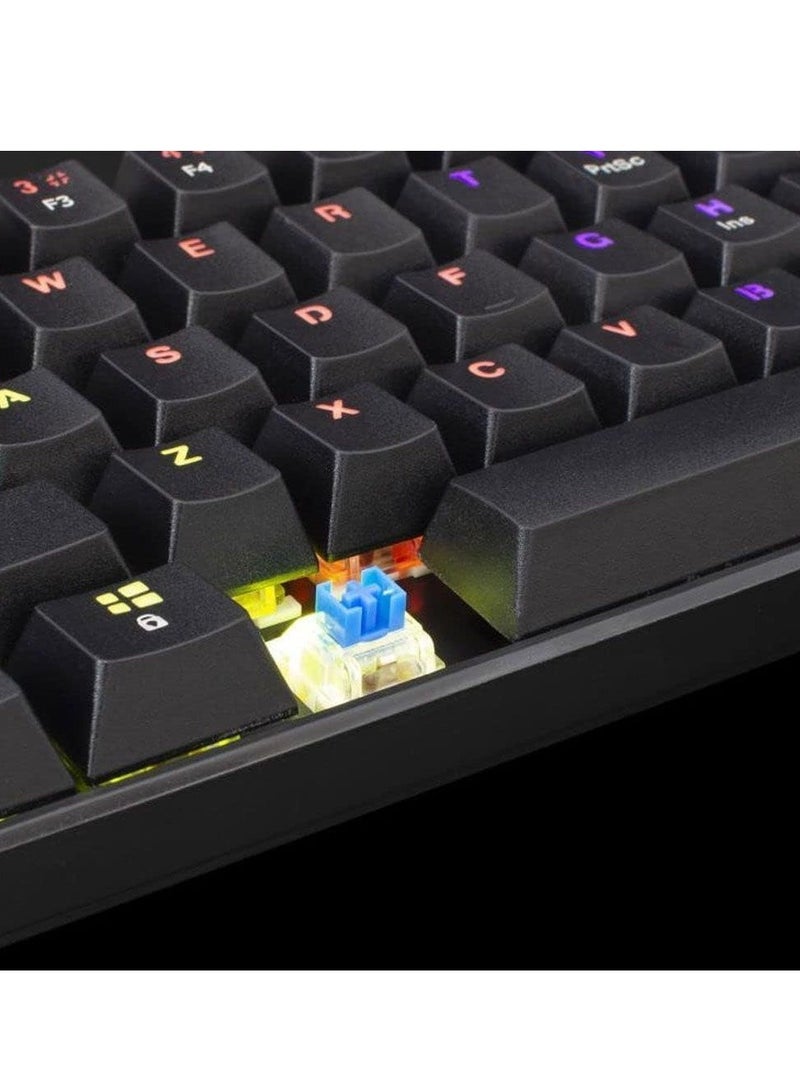 AK61 60% Gaming Keyboard – Hot Swap Blue Switch Mechanical – RGB Luminous – Type-C (detachable) Wired Keyboard – 61 English Layout Key | Black  - Image 3