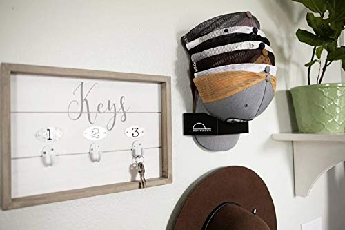 Dome Dock The Original USA-Made Hat Rack and Compact Hat Organizer for Wall Installation, 20 Hat Capacity, Black - Image 3