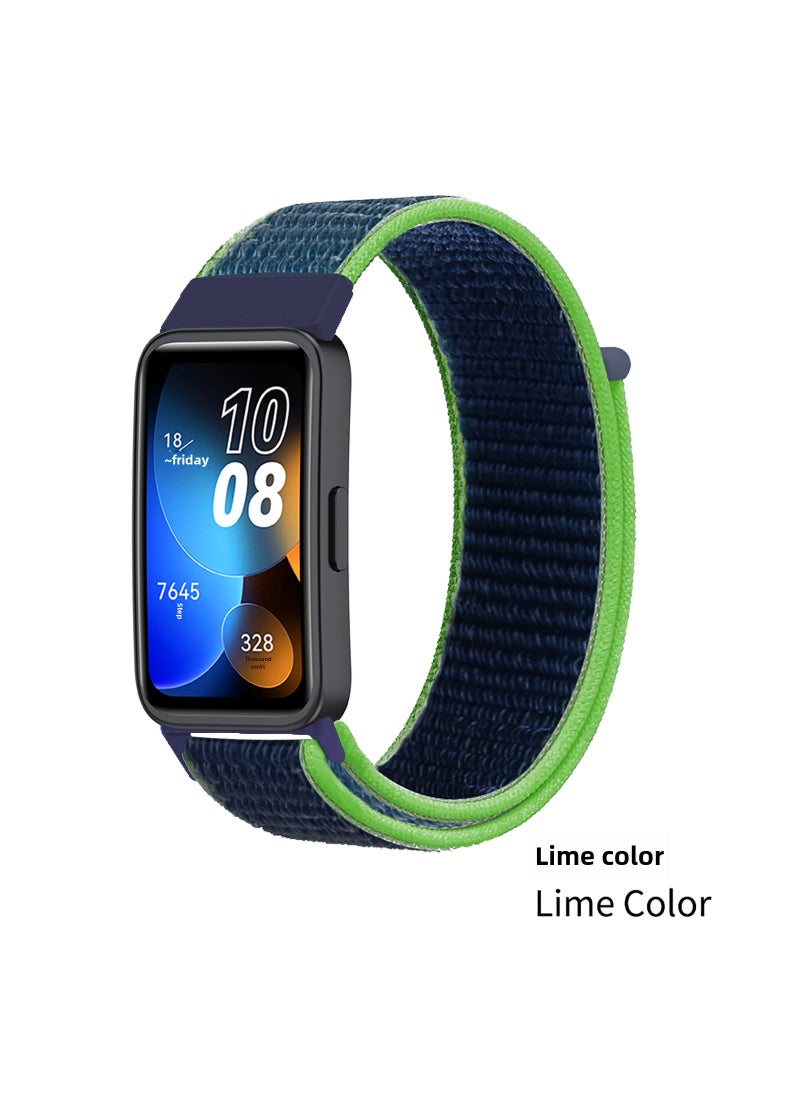 Generic 1 x 5 pcs Nylon Loop Band Magic Strap for Huawei Band 9 10# Lime 