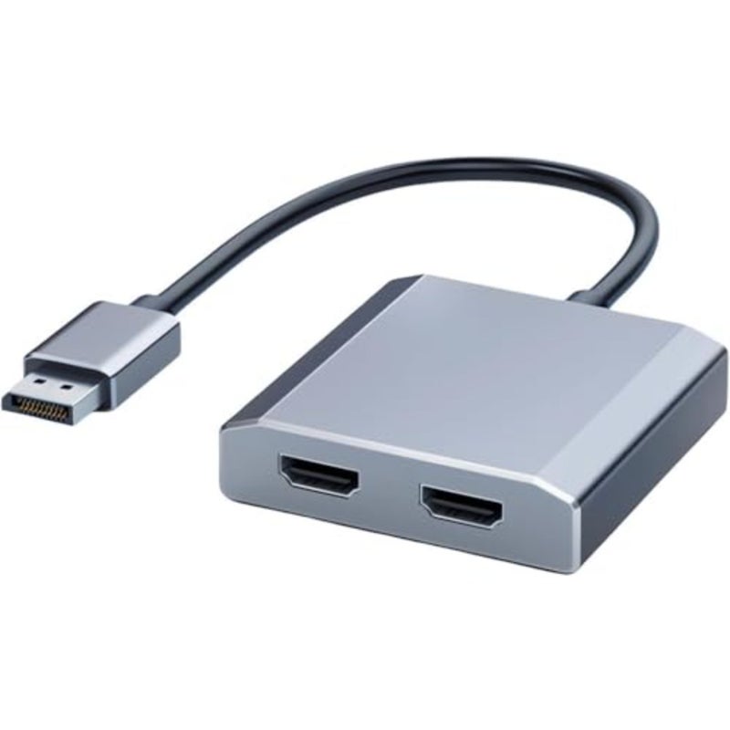 Displayport to Dual HDMI Adapter 4K60Hz for PC Laptop Graphics Card DP 1.2 to 2 HD-MI 2.0 Monitors Extension Display Displayport to HDMI Splitter 1 In 2 Out Hub MST Extend Mode for Windows Only - Image 1