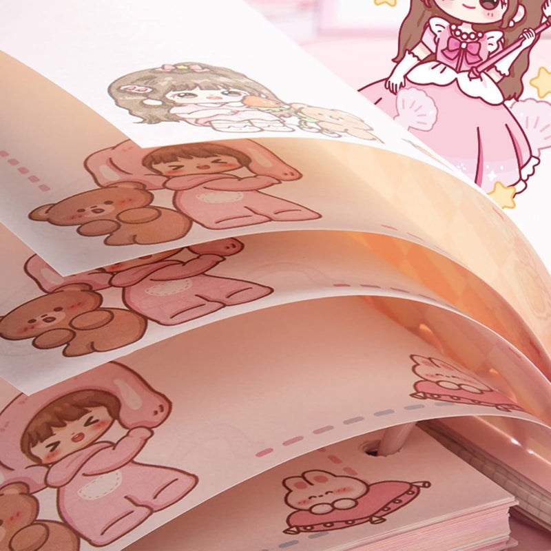 SWOPPERRY Diary for Kids – Journal Diary for Girls, Kawaii Diaries, Scrapbooking, Notepad for Students, Cute Stationery Items for Writing & Drawing (ROSE MANOR) - Image 4