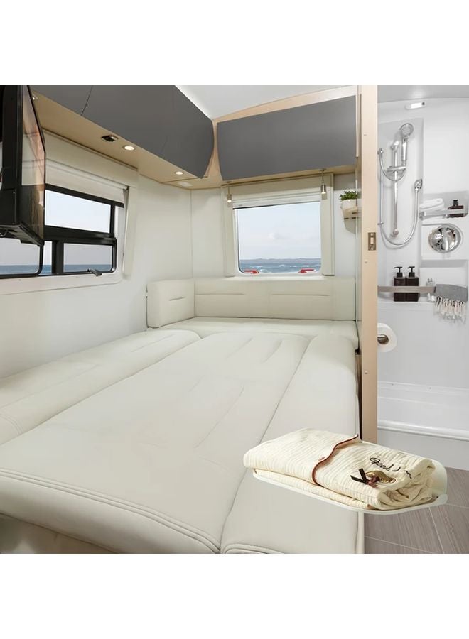 2pcs White Wall Mounted Folding Rack Large And Small Space Saver Storage Shelves - Image 5