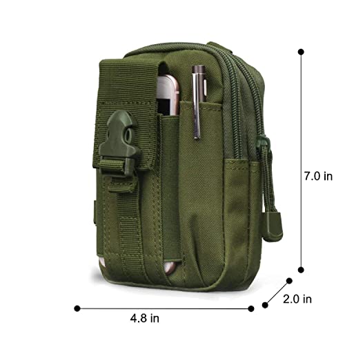 Styxon Tactical Waist Belt Bag Pouch Mobile Case Holder, 7 X 4.8. X 2.4 inch, Army Green - Image 3