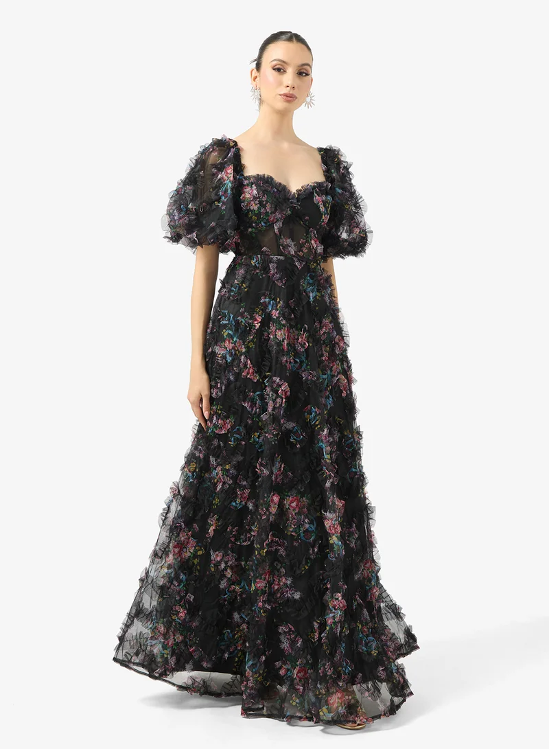 Ginger Boutique Sweetheart Neckline Baby Ruffle Dress A Line Gown
