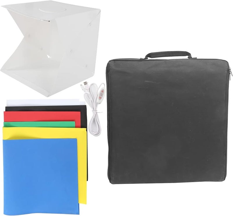 40cm LED Foldable Photography Lightbox With 6 Color Backgrounds Adjustable Brightness - Image 2