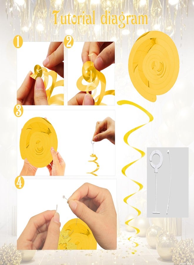 WFKLDF 36 Pcs 16th Birthday Hanging Swirls Party Decorations 16th Birthday Decorations for Girls 16 Year Old Birthday Party Decor Supplies Gold - Image 2