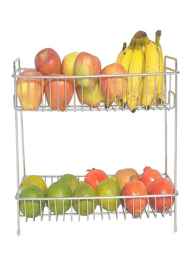 Vachan Creation Stainless Steel 2-Tier Kitchen Rack/Spice Shelf/Kitchen/Pantry Storage Organizer(Silver-Chrome) - Image 4
