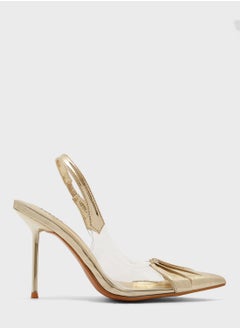 Patent And Clear Needle Heel Pointed Pump