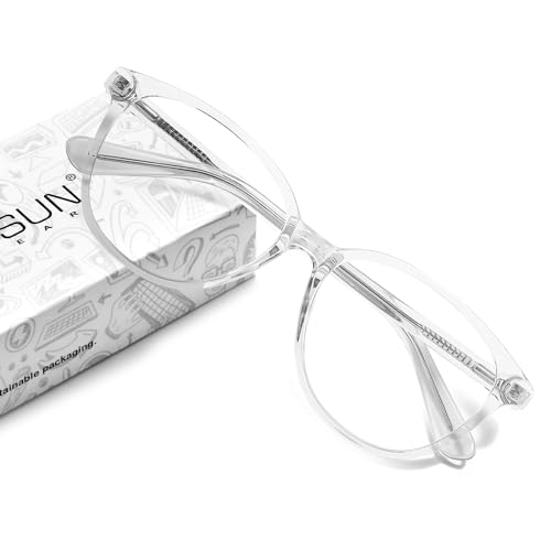 MEETSUN Blue Light Blocking Glasses for Women Cat Eye Blue Light Glasses TR Frame Anti Eyestrain UV Glare Computer Gaming Eyeglasses(Clear Frame) - Image 2