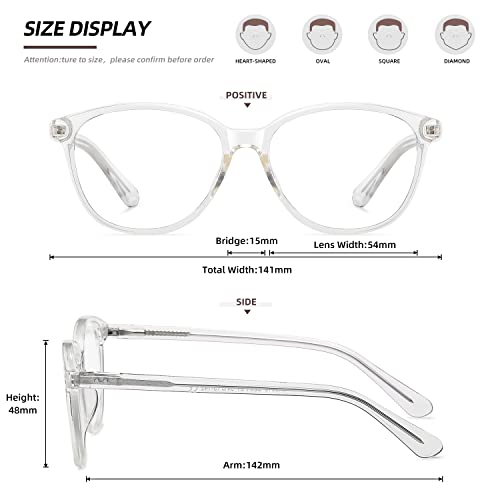 MEETSUN Blue Light Blocking Glasses for Women Cat Eye Blue Light Glasses TR Frame Anti Eyestrain UV Glare Computer Gaming Eyeglasses(Clear Frame) - Image 5