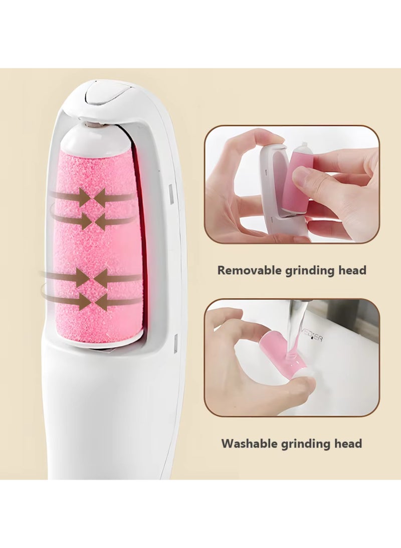 Generic Electric Foot Callus Remover foot scrubber, Rechargeable 2 Grinding Heads 2-Speed Portable Foot File, Professional Pedicure Tools Feet Care for Dead, Hard Dry Skin-Black 500 mAh  - Image 2