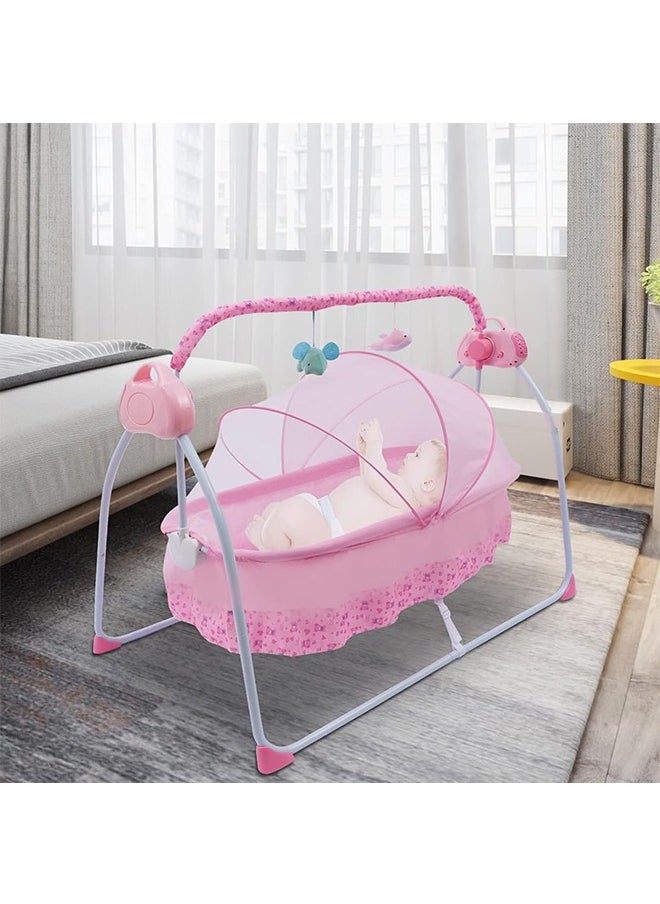 JCB CHIC Portable Baby Bassinet, Rocking Cradle Adjustable 5 Auto-Swing with Remote Control, Toys & Music Box for Infants and Toddlers  - Image 1