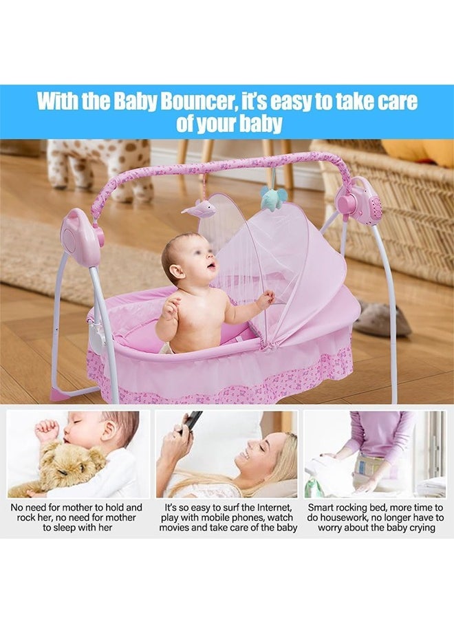 JCB CHIC Portable Baby Bassinet, Rocking Cradle Adjustable 5 Auto-Swing with Remote Control, Toys & Music Box for Infants and Toddlers  - Image 4
