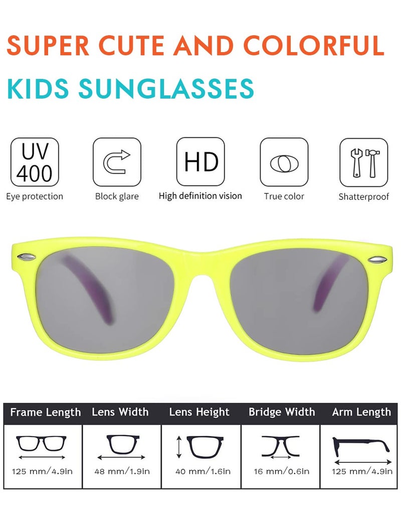 ROSSINI ROCF ROSSINI Flexible Kids Sunglasses Polarized Unbreakable Toddler Sun Glasses for Baby Boys and Girls UV400 with Case, Age 2-8 - Image 2