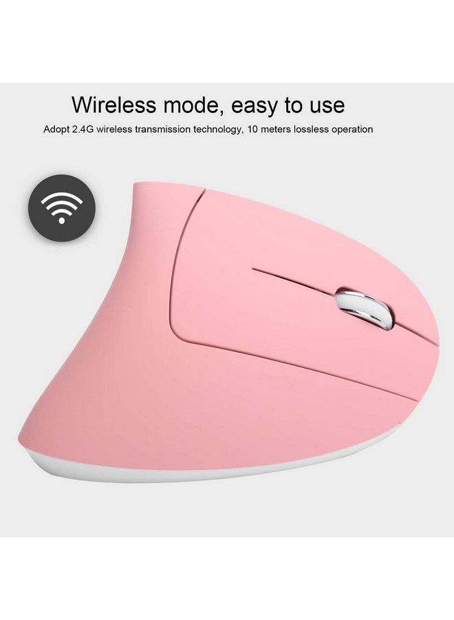 Hilitand Ergonomic Vertical Mouse 2.4G Wireless Optical Game Mouse Rgb Backlight Adjustable 4Level 2400Dpi 6 Button For Pc Laptop Desktop(Pink) - Image 4