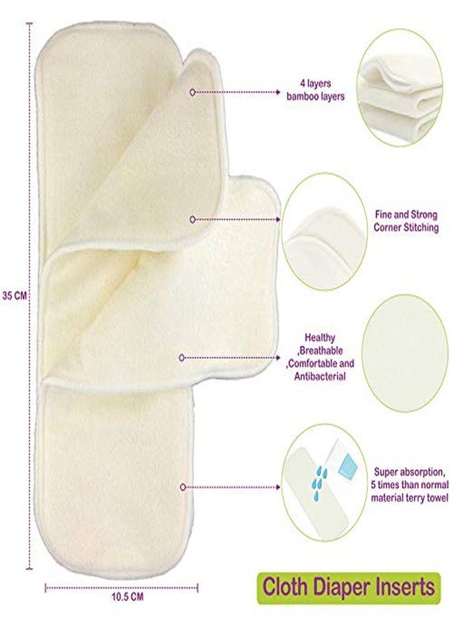 Bembika Cloth Diaper for Inserts, Natures Cloth Diaper Liner, Reusable Washable Cotton Diaper Nappy Inserts for Baby Cloth Diapers (Set of 3)(Bemboo Terry- 4 Layer) - Image 2
