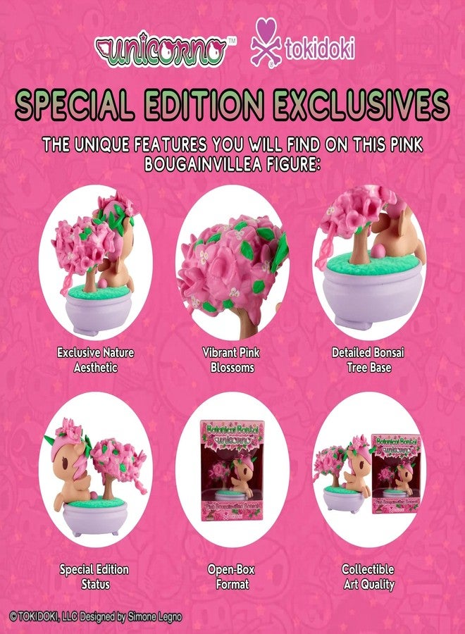 tokidoki™ Botanical Bonsai Unicorno™ Special Edition - Open-Box Mystery Figure Collectible Art for Kids Age 8+ and Adults - Small 2.75 Inch Vinyl Unboxing Mini Figurine Toy - Pink Bougainvillea Bonsai - Image 4