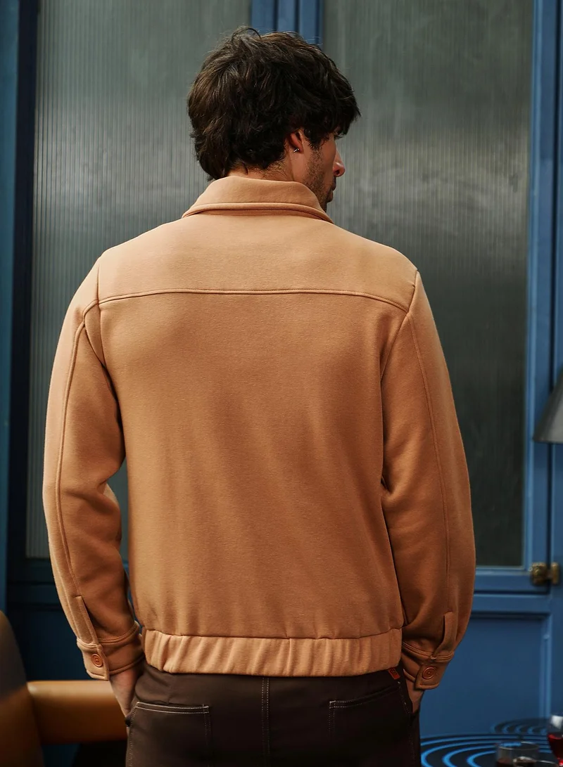 CAHOOT  Men's Rust Orange Zip-Front Knit Jacket for Men | Best Price UAE