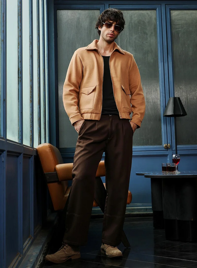 CAHOOT  Men's Rust Orange Zip-Front Knit Jacket for Men | Best Price UAE