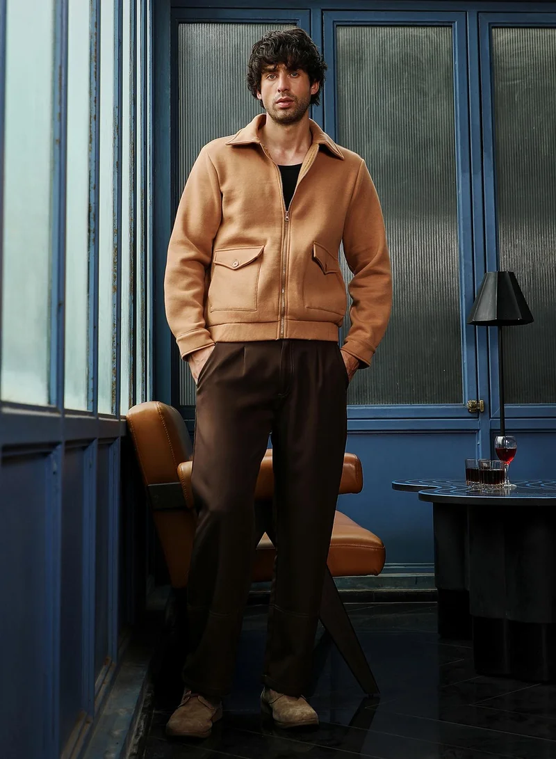 CAHOOT  Men's Rust Orange Zip-Front Knit Jacket for Men | Best Price UAE