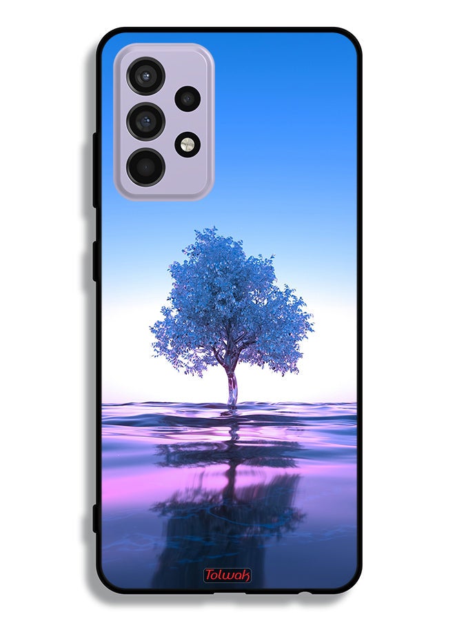Tolwak Samsung Galaxy A52s 5G Protective Case Cover Tree Neon Body Of Water Reflection Digital Art - Image 1