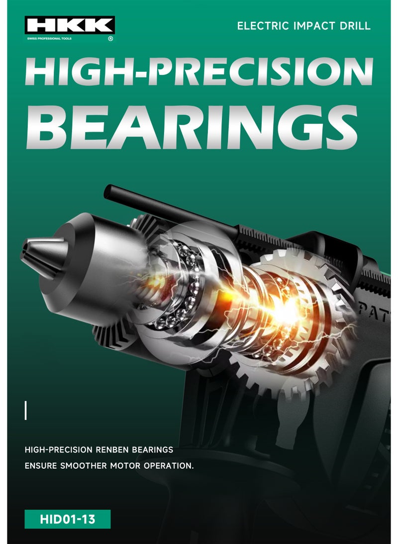 HKK Electric Impact Drill 710W – Corded Power Drill Machine for Wood, Metal & Concrete | Variable Speed Percussion Drill for Home, Workshop & Construction - Image 3