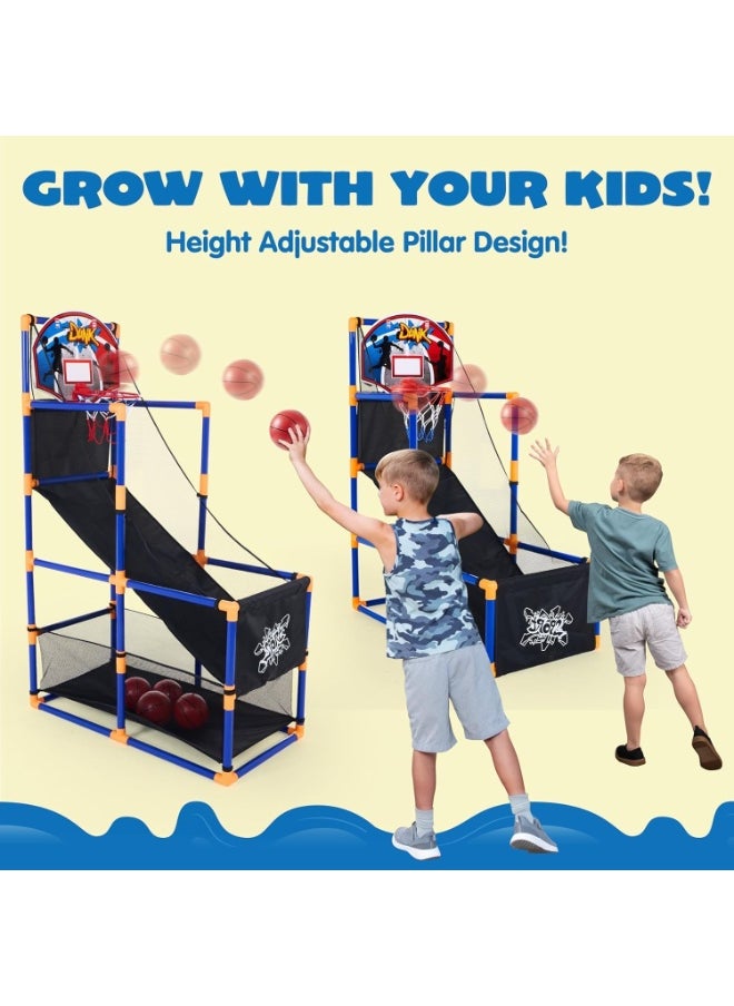 ROOTNRISEBLISS Arcade Basketball Game Set with 4 Balls and Hoop for Kids 3 to 12 Years Old Indoor Outdoor Sport Play - Easy Set Up - Air Pump Included - Ideal for Competition  - Image 5