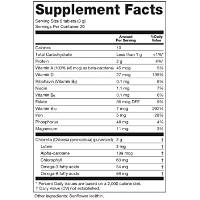 Sun Chlorella 500mg Whole Body Wellness Green Algae Superfood Supplement - Immune Defense, Gut Health, Natural Purification, Energy Boost - Chlorophyll, B12, Iron, Protein - Non-GMO - 120 Tablets - Image 2