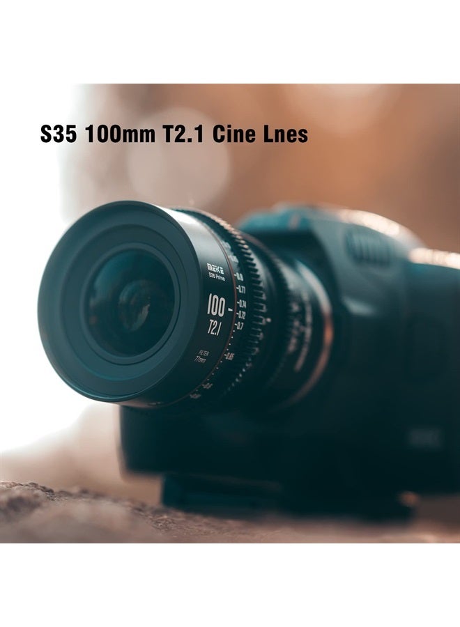 Meke 100mm T2.1 Super 35 Prime Manual Focus Cinema Lens for EF-Mount Cine Camera Compatible with C200 C300 II, RED Komodo, BMPCC 6K, Z CAM E2-S6 BMPCC6K Pro - Image 5