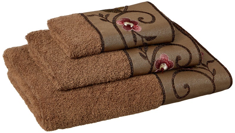 Popular Bath Bath Towels Larissa Collection 3Piece Set Rose Design - Image 1