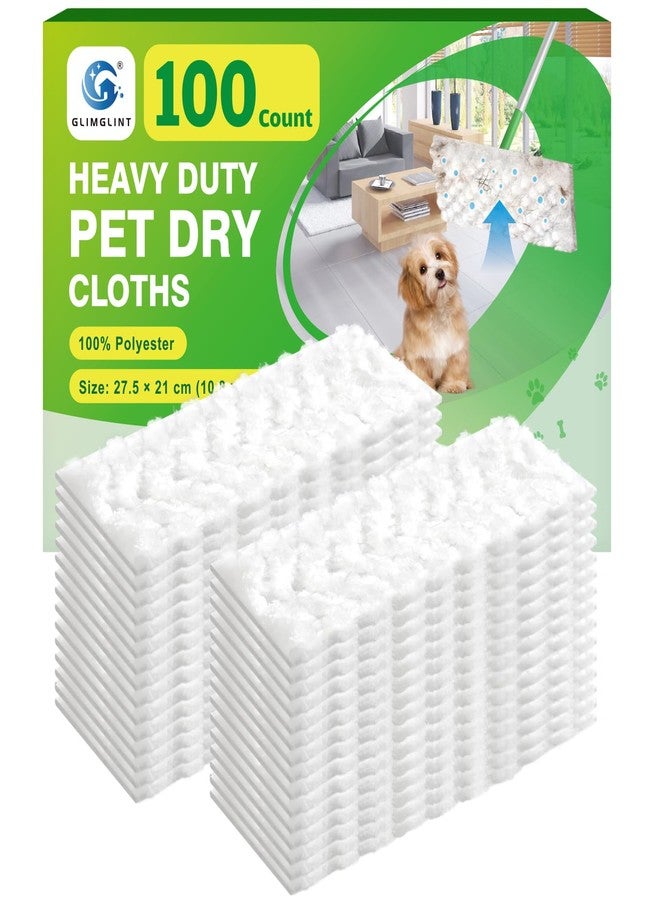 GLIMGLINT Heavy Duty Dry Sweeping Cloths for Floor Cleaning Pet Hair Removal Compatible with Swiffer Sweeper Mop, Mop Pads Refills, Disposable and Unscented, 100 Count - Image 1
