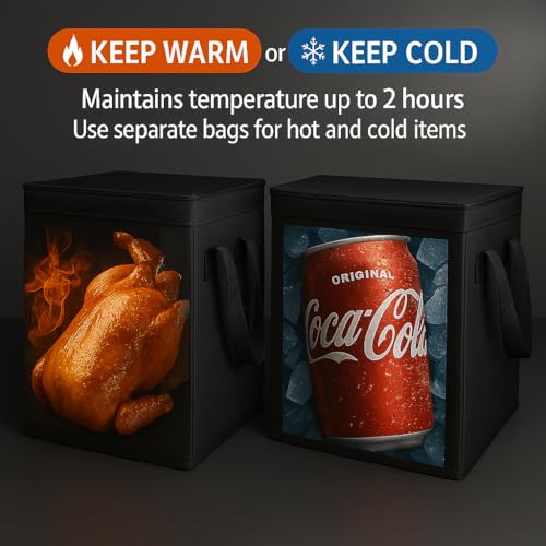 musbus Insulated Food Delivery Bag Cooler Bags Keep Food Warm Catering Therma for doordash Catering cooler bags insulated catering bag 22x14x13 therma catering shopper accessories hot XL XXL Pizza - Image 4