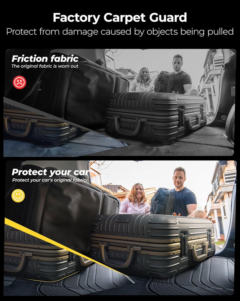 3W Seat Back Mats & Cargo Mat for Chevrolet Chevy Traverse 2024-2026 & GMC Acadia 2024-2026 & Buick Enclave 2025-2026, All Weather TPE Custom Fit Cargo Mat Trunk Liner with Backrest Mat, Black - Image 5