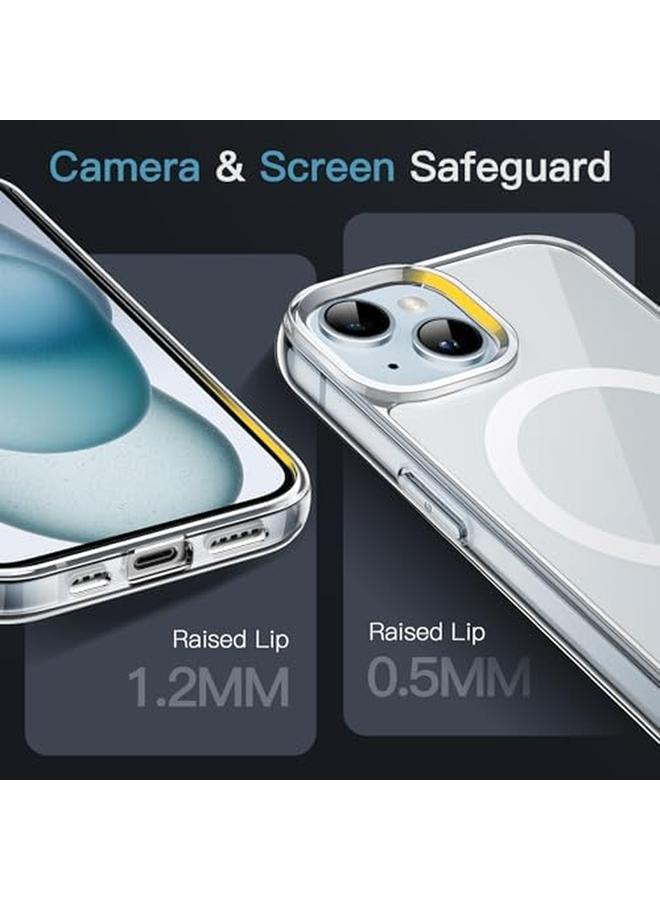 جي تيك جراب مغناطيسي لهاتف Iphone 15 6.1 بوصة متوافق مع الشحن اللاسلكي Magsafe غطاء ممتص للصدمات للهاتف مضاد للخدش شفاف - Image 4