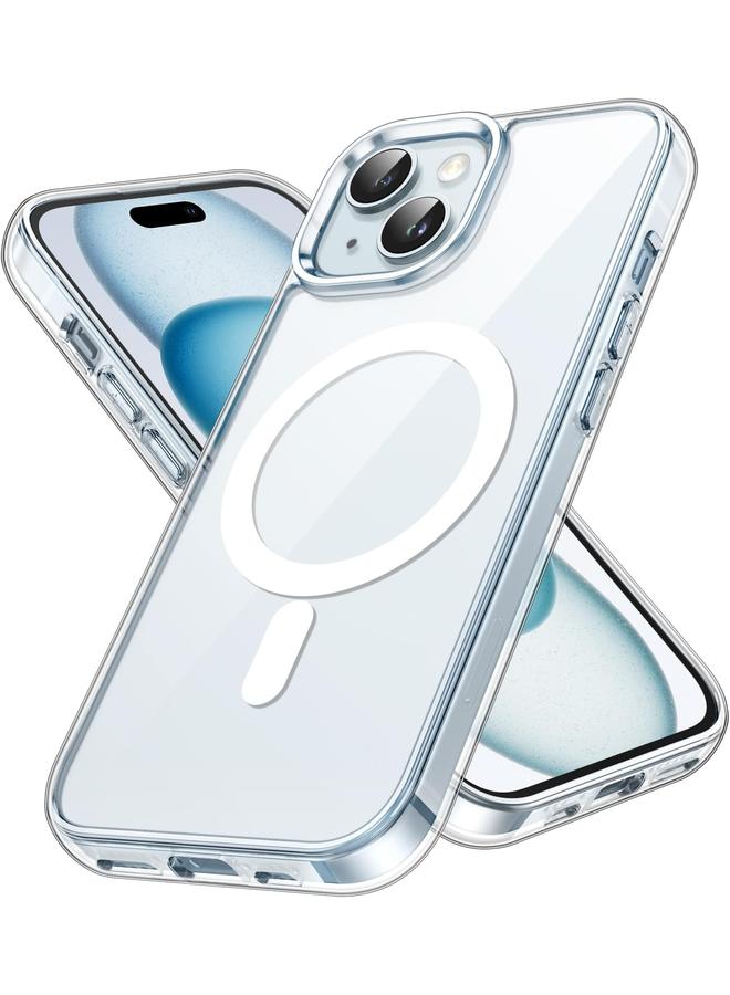 جي تيك جراب مغناطيسي لهاتف Iphone 15 6.1 بوصة متوافق مع الشحن اللاسلكي Magsafe غطاء ممتص للصدمات للهاتف مضاد للخدش شفاف - Image 1