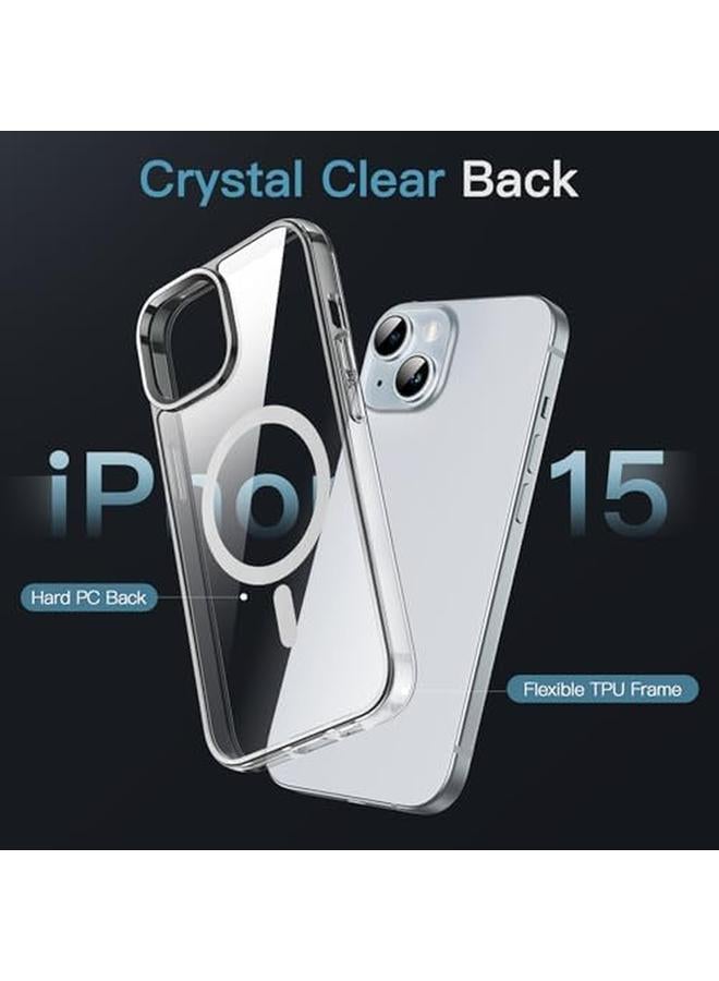 جي تيك جراب مغناطيسي لهاتف Iphone 15 6.1 بوصة متوافق مع الشحن اللاسلكي Magsafe غطاء ممتص للصدمات للهاتف مضاد للخدش شفاف - Image 3