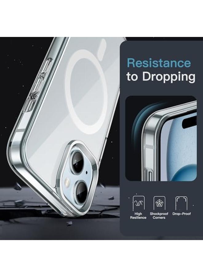 جي تيك جراب مغناطيسي لهاتف Iphone 15 6.1 بوصة متوافق مع الشحن اللاسلكي Magsafe غطاء ممتص للصدمات للهاتف مضاد للخدش شفاف - Image 5