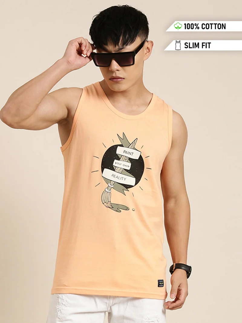 جوفن صدرية داخلية قطنية رجالية برتقالية