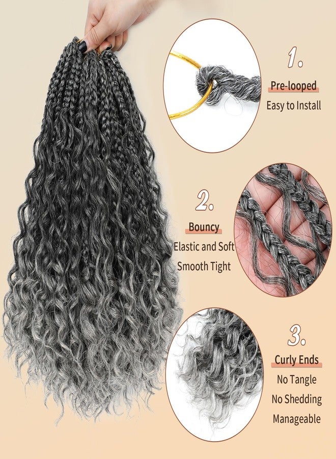 كاريدا 9 عبوات من ضفائر بوكس غوديس كروشيه 12 بوصة، ضفائر كروشيه بأطراف مجعدة، ضفائر بوكس بوهو كروشيه جاهزة للحلقات للنساء ذوات البشرة السمراء (12 بوصة، TGray#) - Image 3